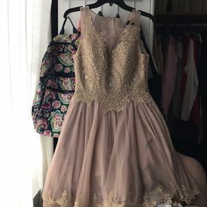 Pinkish-Nude Princess Homecoming Dress